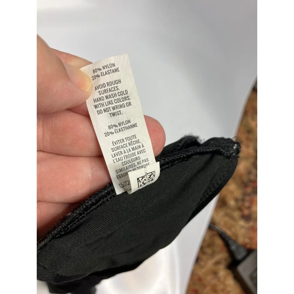 Aerie Bandeau Bikini Top Women Small Black Excellent Strapless Hook Back Swim